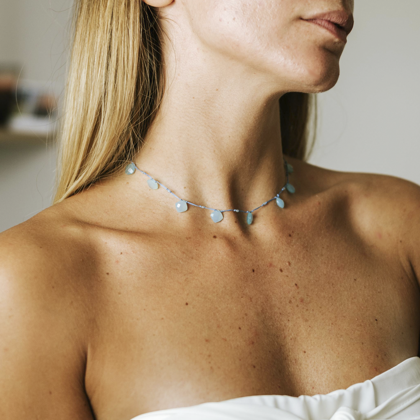 Collana Rombi Calcedonio