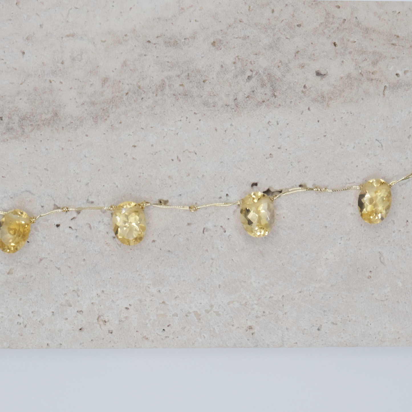 Collana Citrino filo dorato