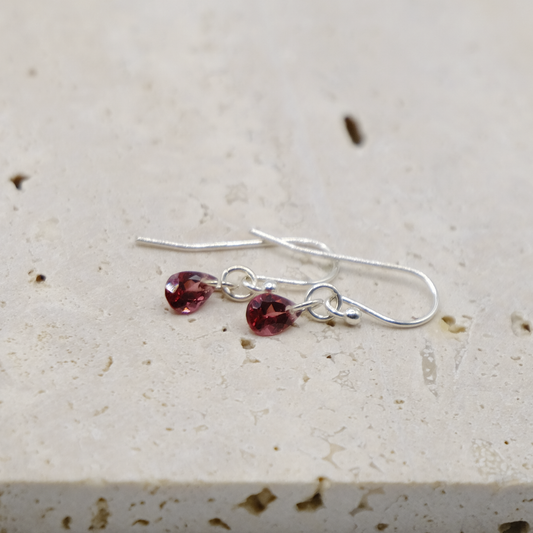 Orecchini Goccia piccola Granato