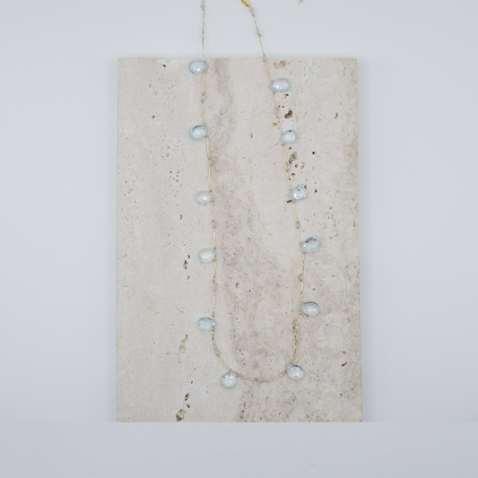 Collana Filo dorato & Acquamarina