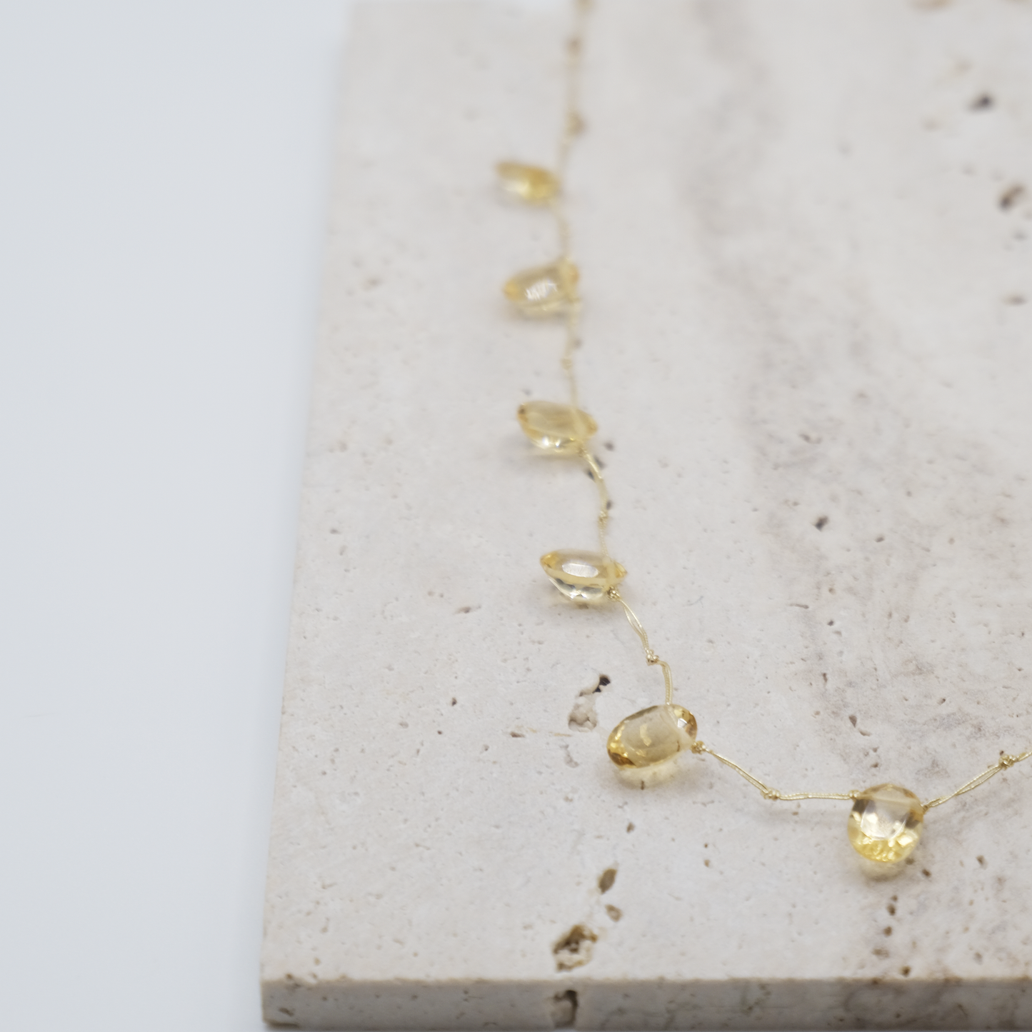 Collana Citrino filo dorato