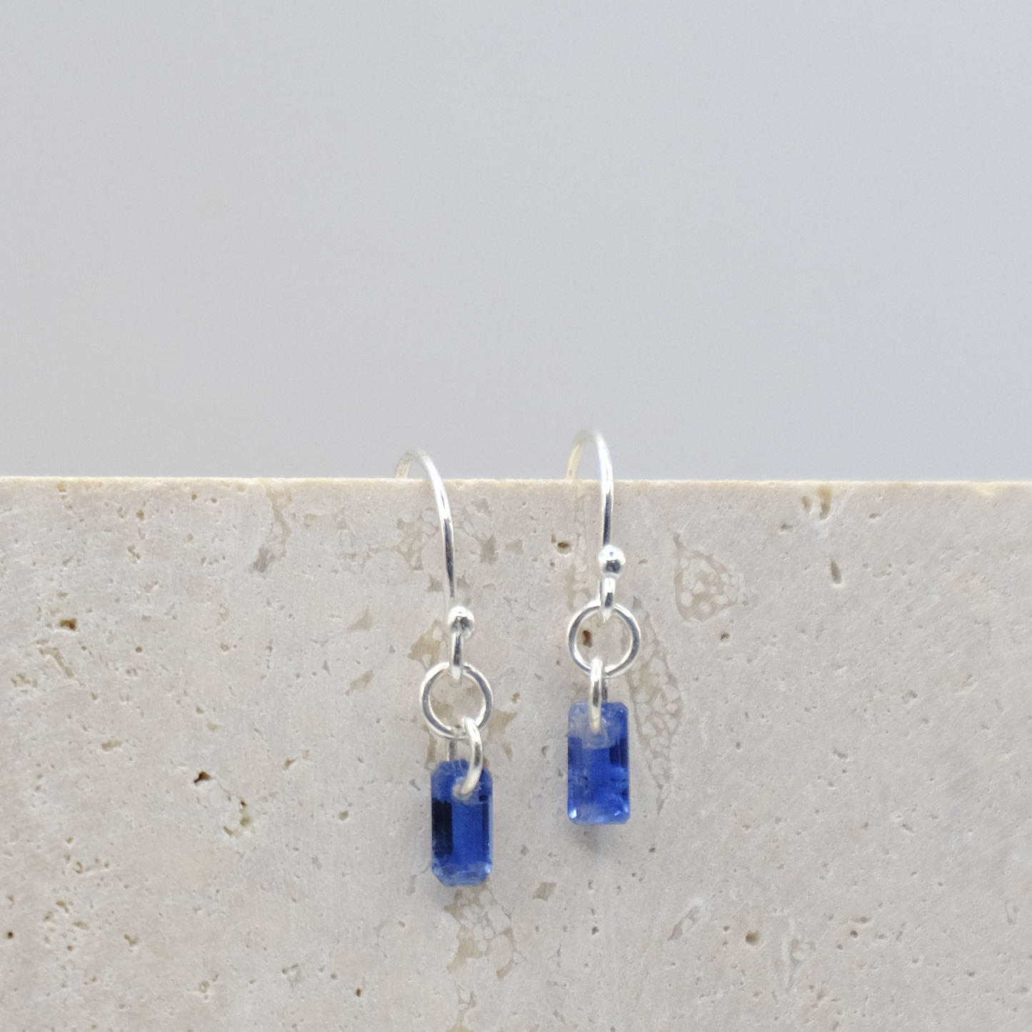 Orecchini Blu Baguette