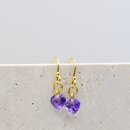 Orecchini Cuore Viola